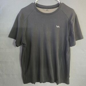 RVCA VA Performance Short Sleeve Athletic T-Shirt Men's L Gray Moisture Wicking